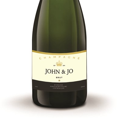 Buy And Send Personalised Champagne - Jules Feraud, Brut- Gold Fabulous Label Gift Online